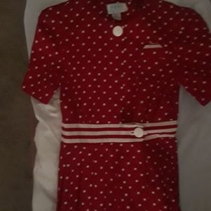 PERI Women's Dress (Red & White Polka Dot)